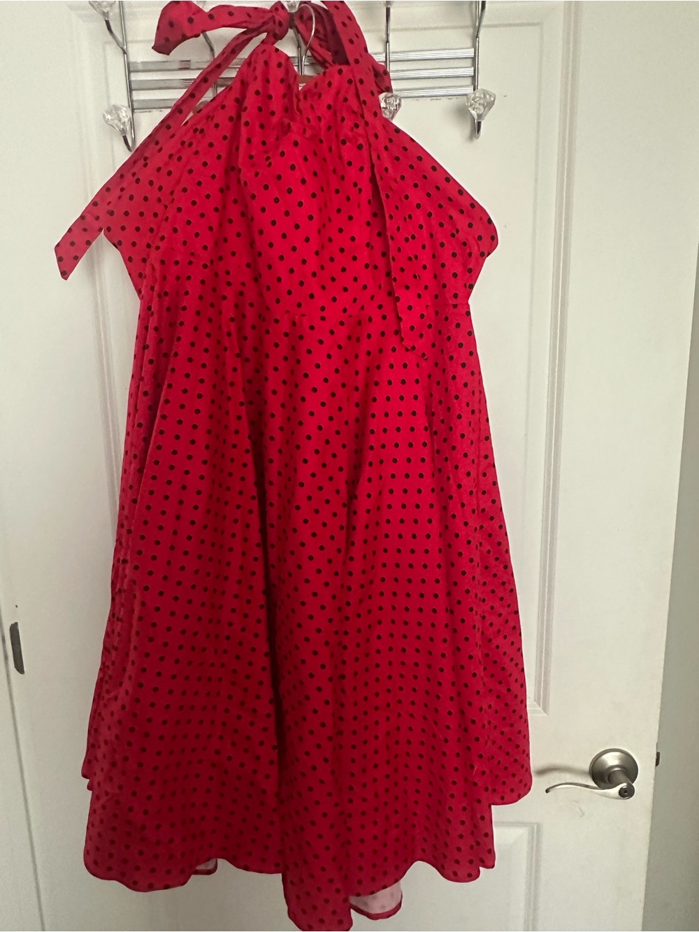 Grace Karin Red and Black Polka Dot Halter Dress